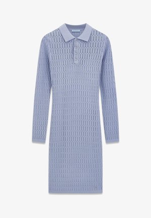Guess, GESTRICKTES MINI DRESS - Etui-jurk - taubenblau