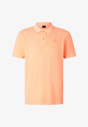 Light orange short-sleeve polo shirt with two buttons and small "FIRE + ICE" logo on the left chest.