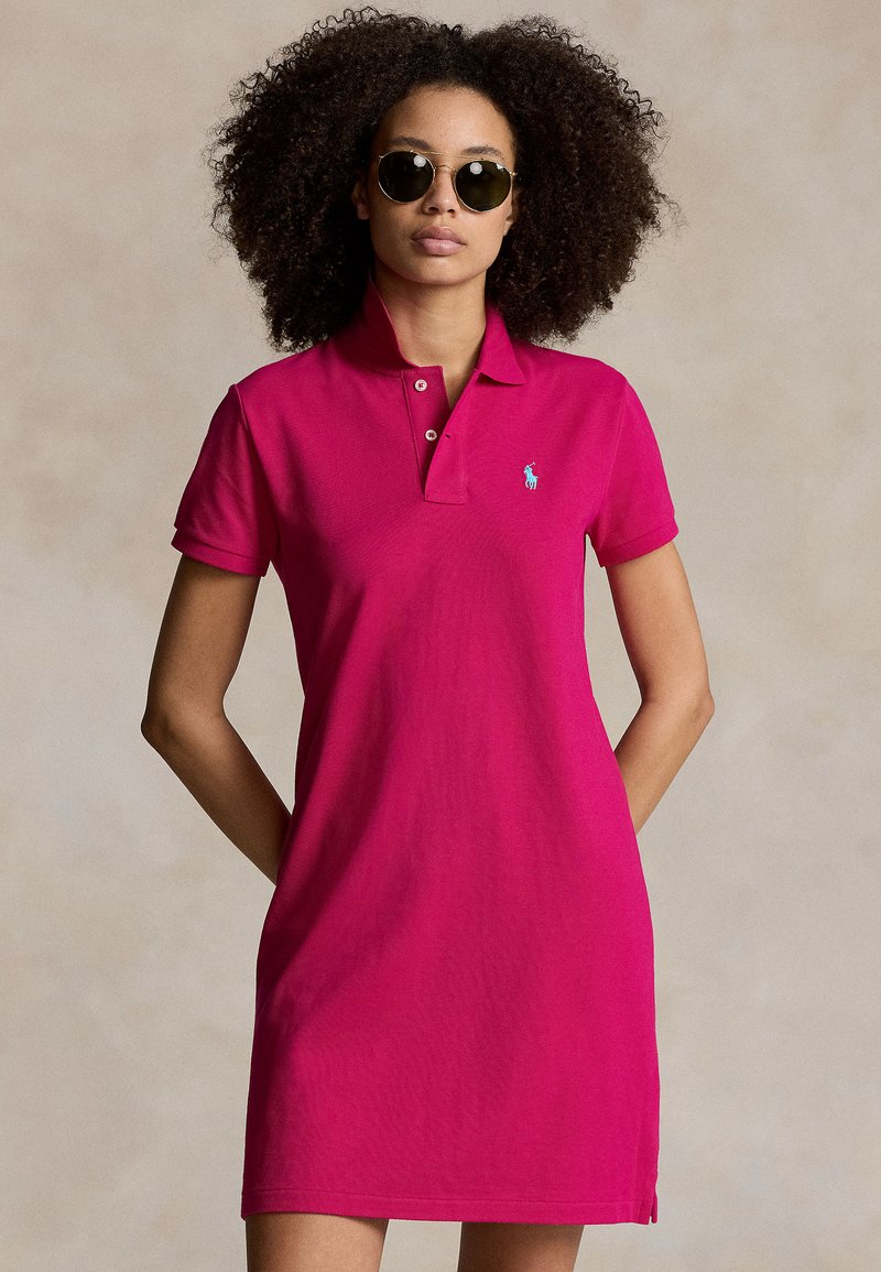 Polo Ralph Lauren COTTON MESH POLO DRESS - Nappali ruha - pink sky