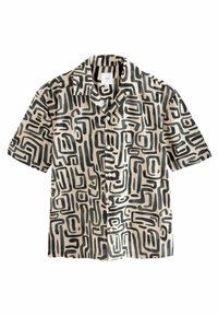 Next PRINTED SHORT SLEEVE WITH CUBAN COLLAR - Vapaa-ajan kauluspaita - black ecru