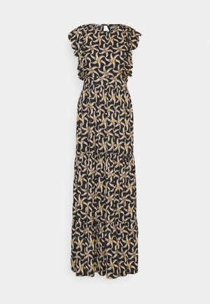 DRAPEY DRESS WITH SCALLOPED EDGE DETAILS - Maxi-jurk - black