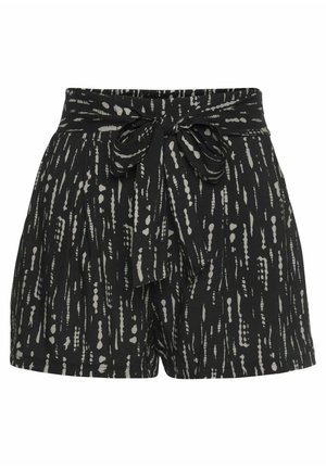 s.Oliver Shorts - schwarz-beige-bedruckt