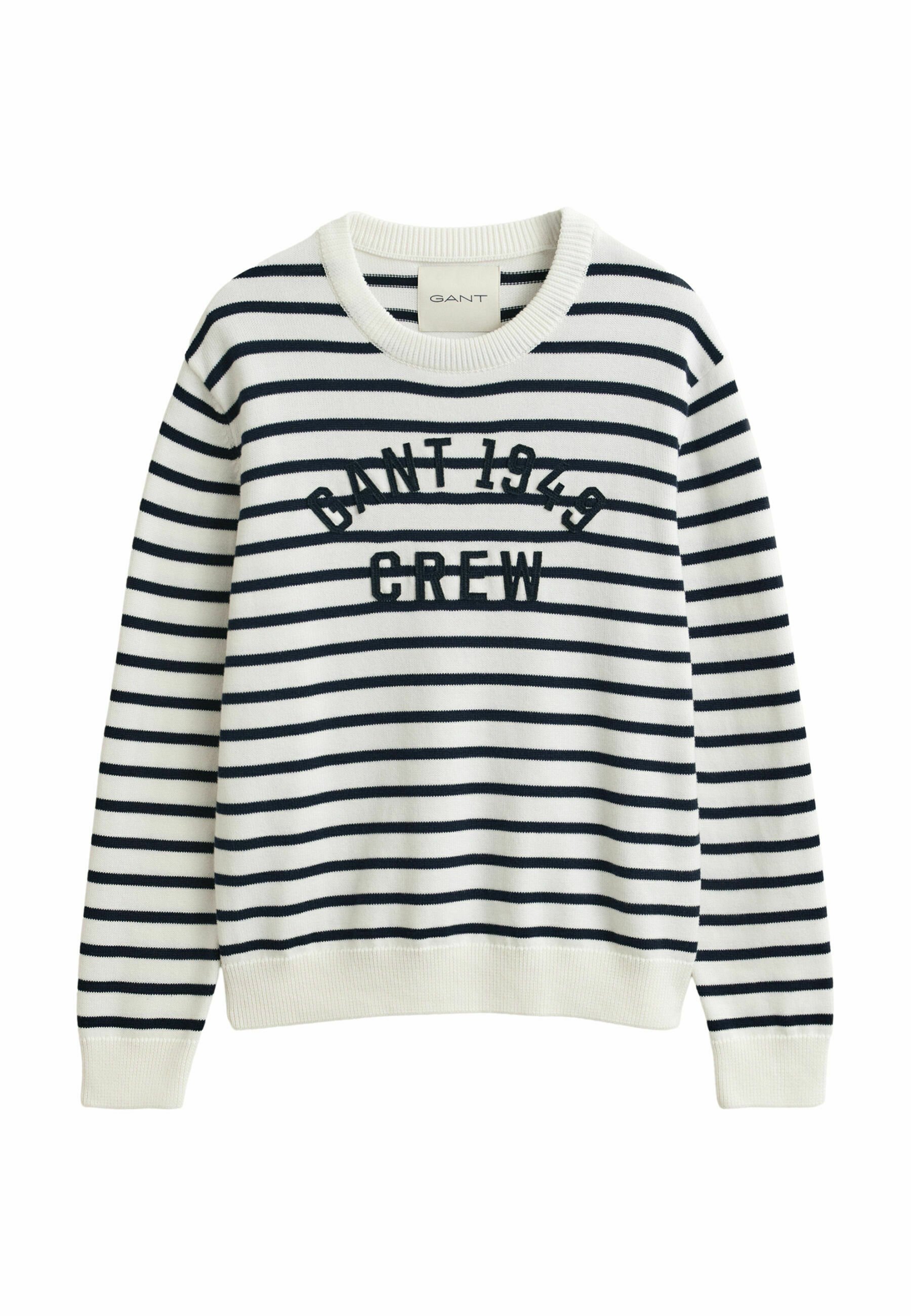 GANT BRETON STRIPED GRAPHIC - Svetr - eggshell