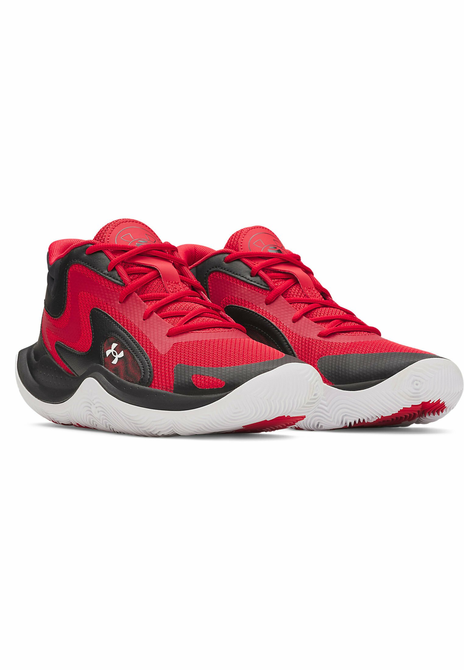 red white and blue under armour basketball shoes