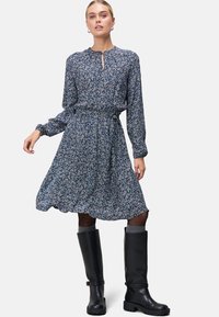 Day dress - dark bluecream