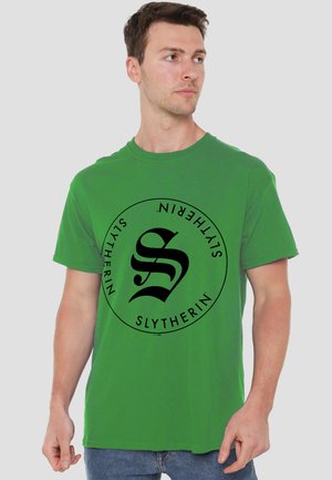 Cotton Soul, HARRY POTTER SLYTHERIN LETTER S - Print T-shirt - dark green
