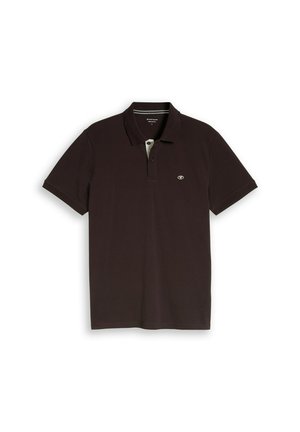 TOM TAILOR, BASIC POLO WITH CONTRAST - Polo shirt - dark chocolate brown