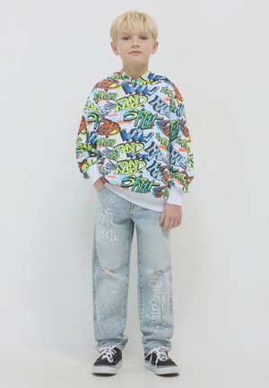 STAMPE GRAFFITI - Straight leg jeans - blu denim chiaro