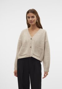 VMGEMMA V-NECK VMA NOOS - Cardigan - plaza taupe