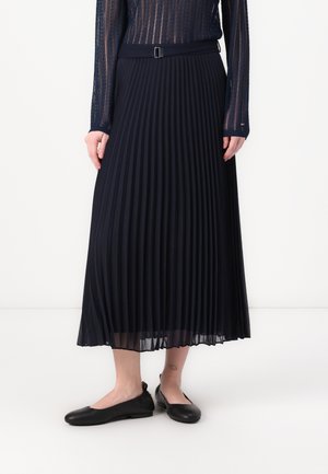 VOCELINA - Pleated skirt - dark blue