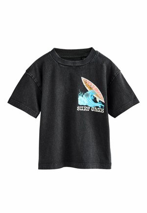 REGULAR FIT - SHORT SLEEVE BACK PRINT  - Tričko s potlačou - black acid wash surf club oversized
