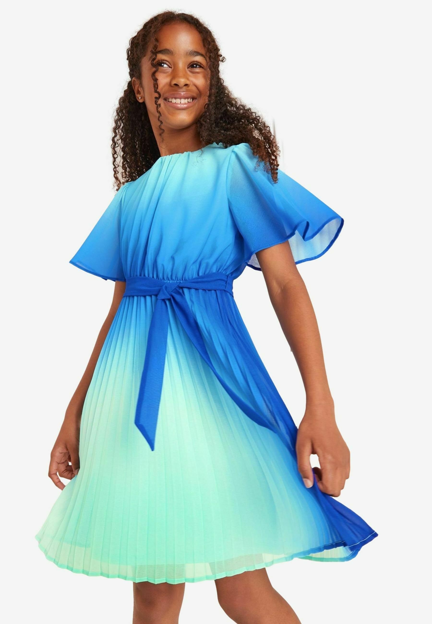 blue smart casual dress Bebe Women's Ombre Satin Strapless Maxi Dress, Size Medium Polyester main image 1