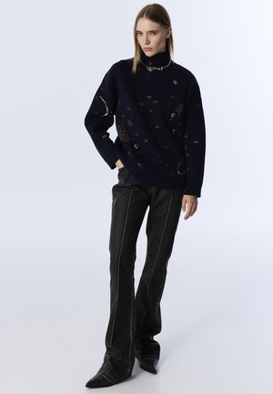 BEADED - Pullover - navy