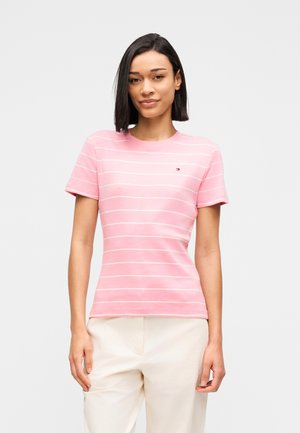 Tommy Hilfiger SLIM CODY - Camiseta básica - bonita pink/ecru