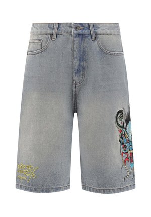 Ed Hardy MEDUSA DRAG SKATER - Jeans Shorts - bleach