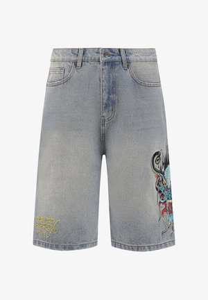 Ed Hardy MEDUSA DRAG SKATER - Jeans Shorts - bleach
