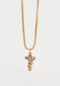 Ed Hardy CROSS & ROSE THORN CUSTOM CAST CRUCIFIX CHAIN NECKLACE UNISEX - Colar - gold-coloured