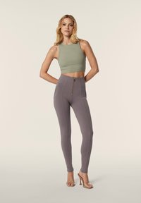 Freddy VITA ALTA CON ZIP E CUCITURE CENTRALI - Leggings - shark