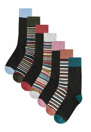 RICH PATTERN 7 PACK  - Ponožky - black striped