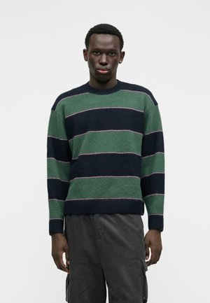 STRIPE ESSENTIAL CREW SWEATER - Strickpullover - green/blue