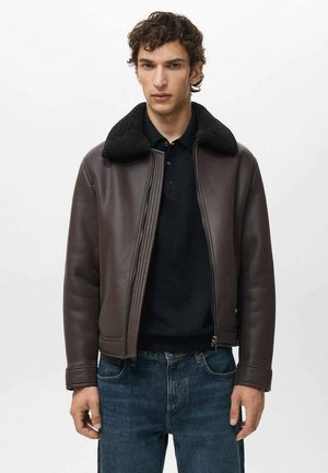 Chaqueta de cuero sintético - brown