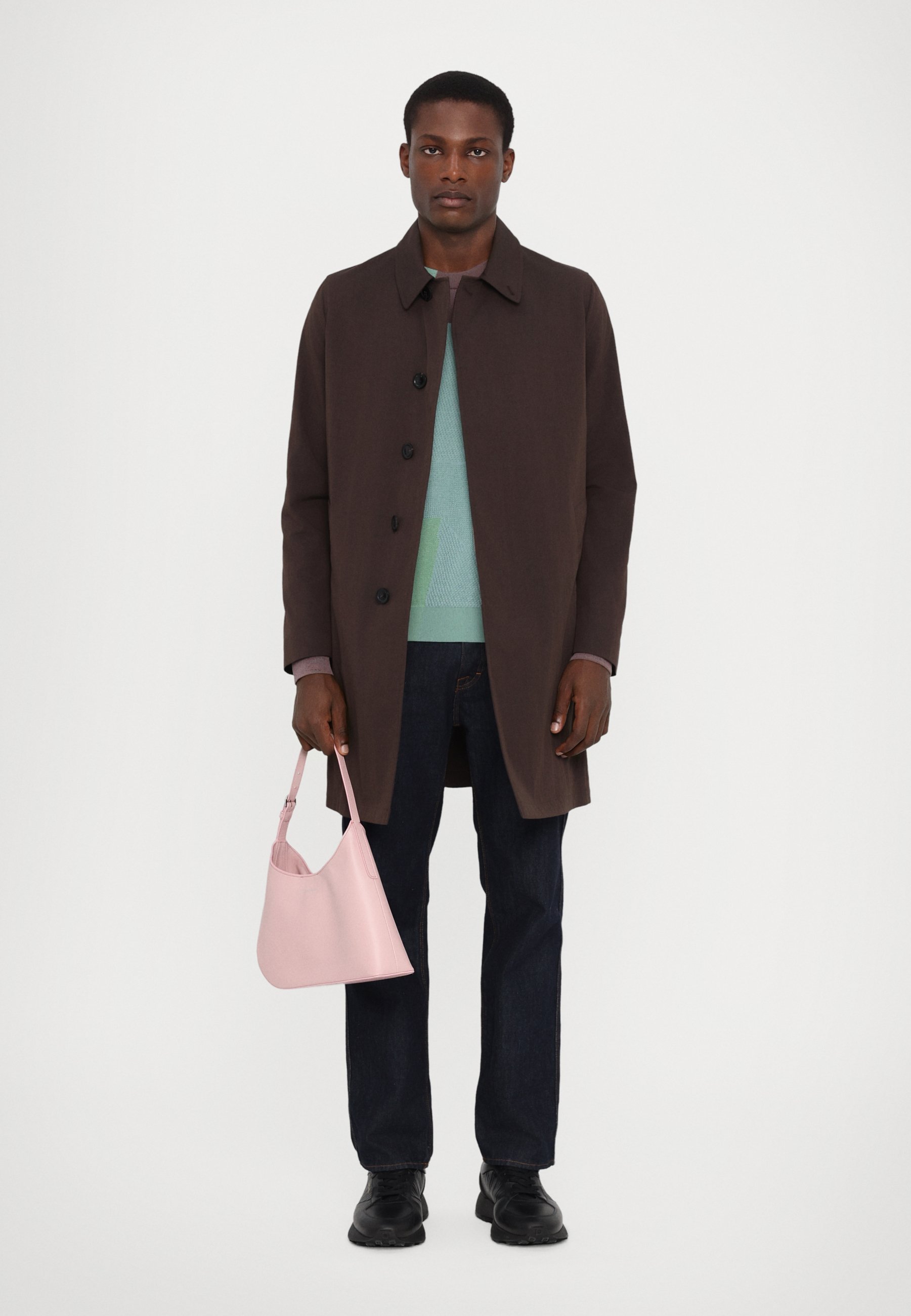 Paul Smith CASUAL FIT COAT - Trenchcoat - dark brown/brown