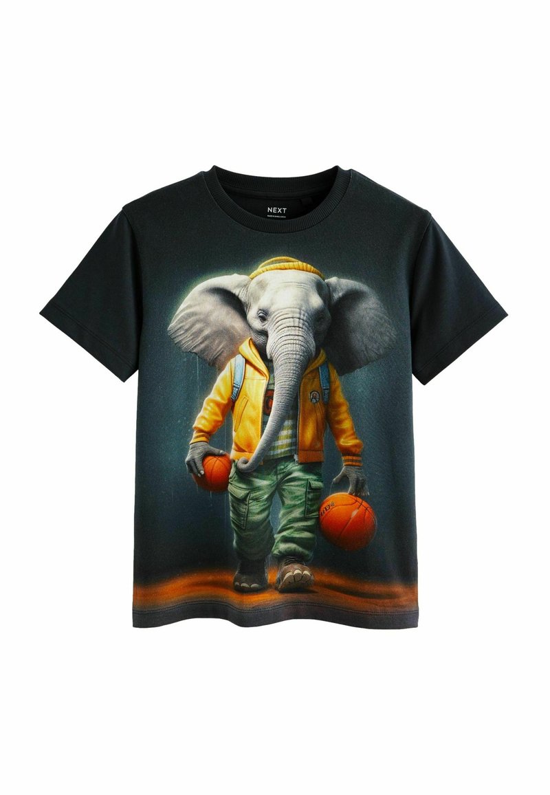 Next ALL OVER SHORT SLEEVE STANDARD - Printtipaita - black elephant
