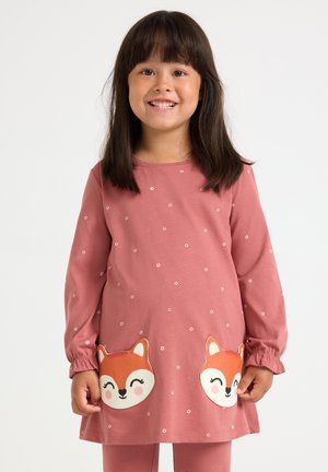 Lindex LONG PLAYFUL POCKETS FOREST - Vestito di maglina - dark dusty pink