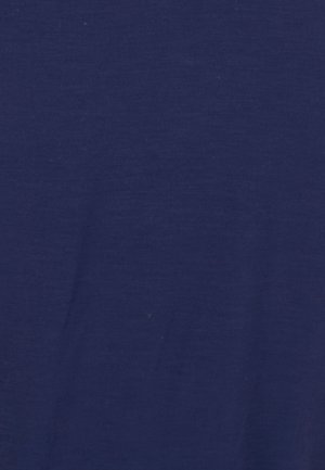 Marineblaue T-Shirt aus weichem Stoff mit glatter Textur. Es zeichnet sich durch ein schlichtes Design und eine einheitliche Farbe ohne Muster oder Akzente aus.