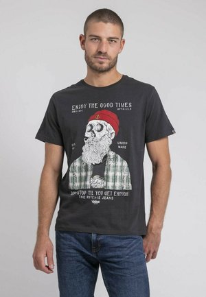 Ritchie Jeans COL ROND  JORUSTIX - T-shirt imprimé - gris