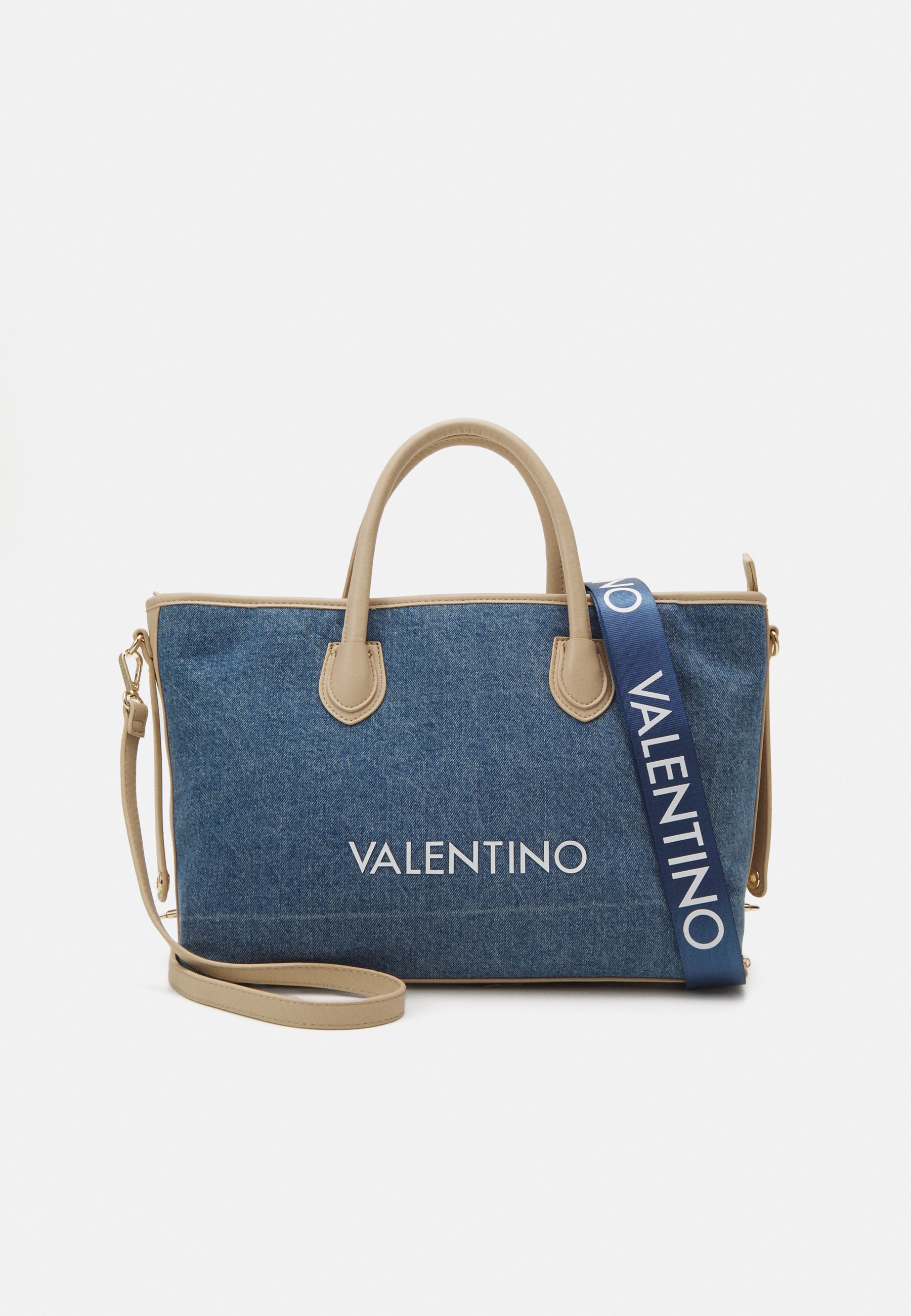 Denim Valentino Tasche Mit Bunten Riemen Transparent Tote