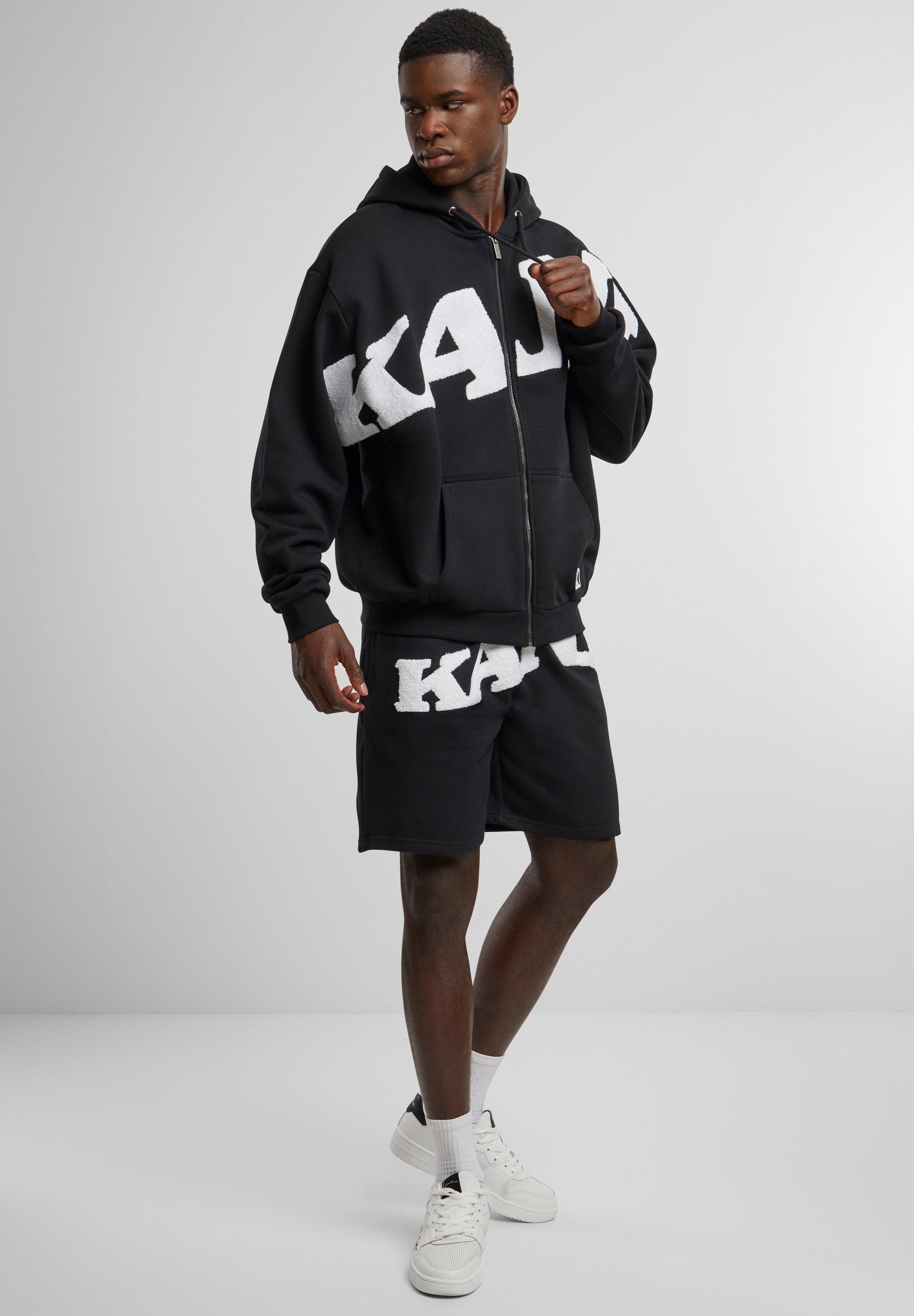 Karl Kani WAVY RETRO OS FULL - Zip-up sweatshirt - black - Zalando