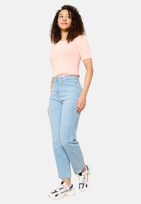 LolaLiza HIGH WAISTED - Tiesaus kirpimo džinsai - blue bleached