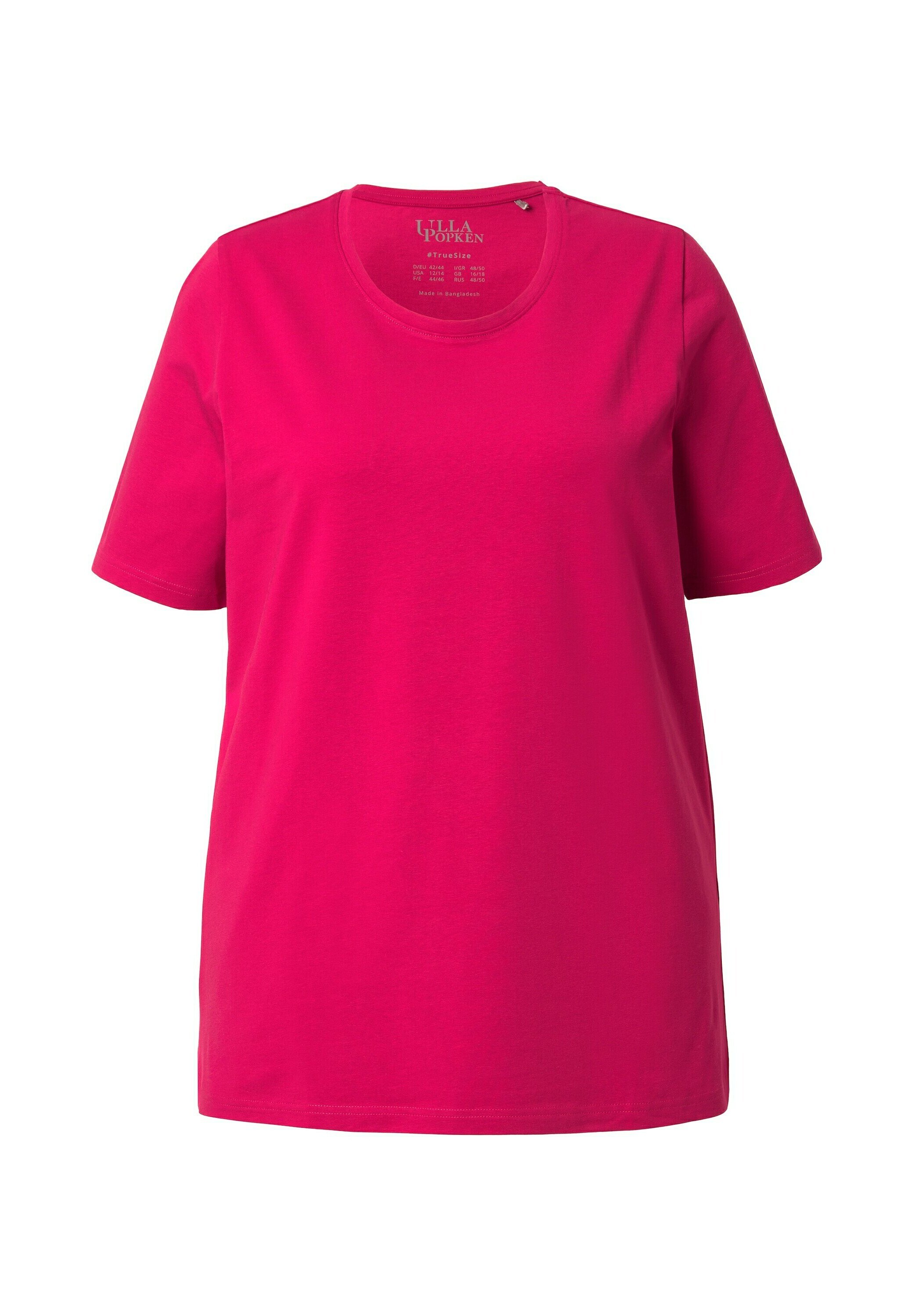 Ulla Popken Damen T-Shirt Mit V-Ausschnitt – Classic Fit, 3/4-Ärmel, Zierbänder (Modell 802988)