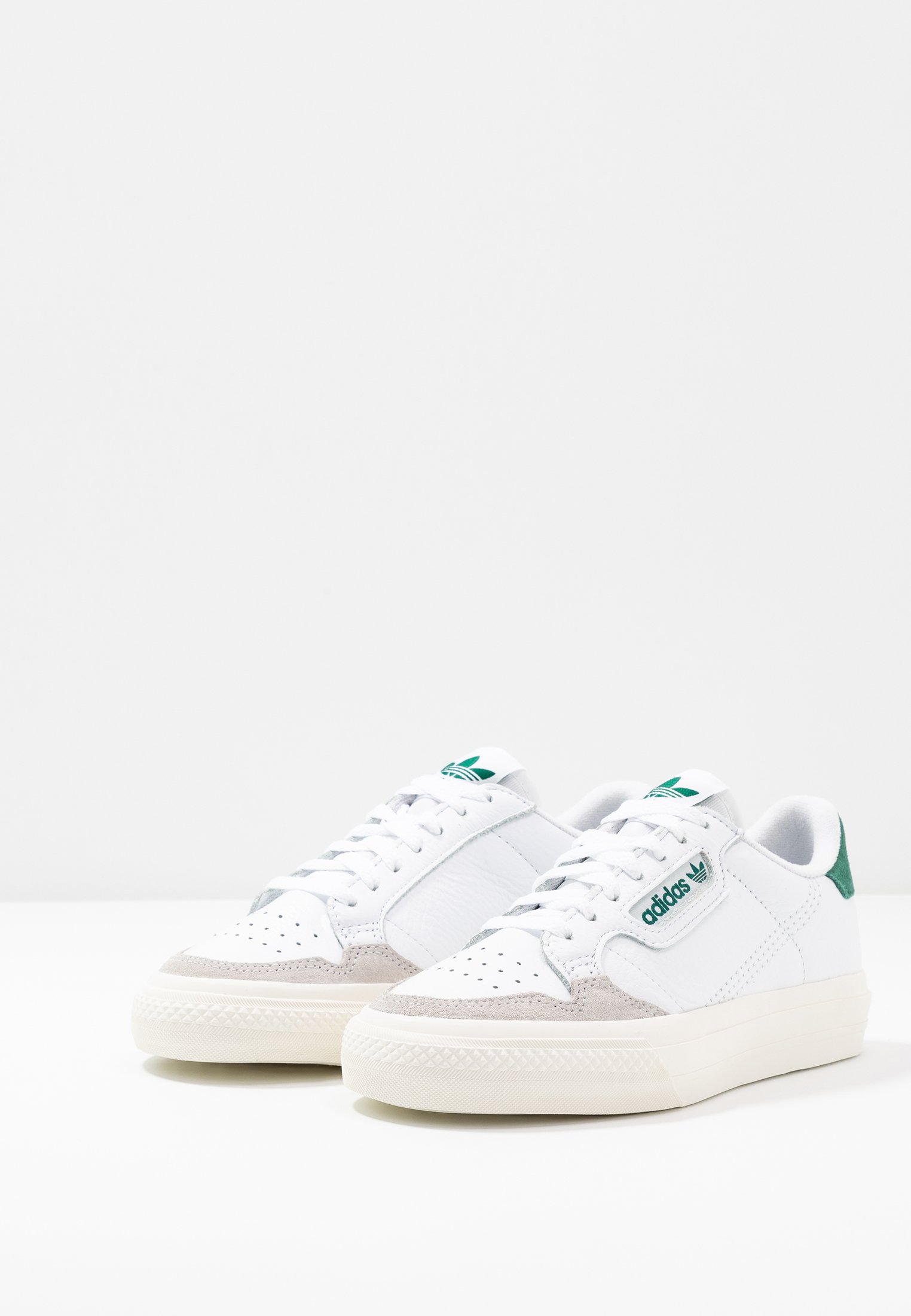 adidas original continental 80 vulc trainers in leather with green tab