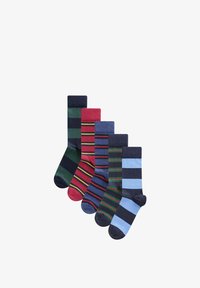 Niet geselecteerd, red green preppy block stripe