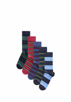 Next, 5 PACK PATTERN SOCKS  - REGULAR FIT - Socks - red green preppy block stripe
