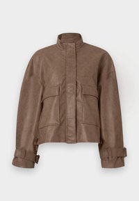 OBJLAMA BIKER JACKET - Imiteret læderjakke - morel