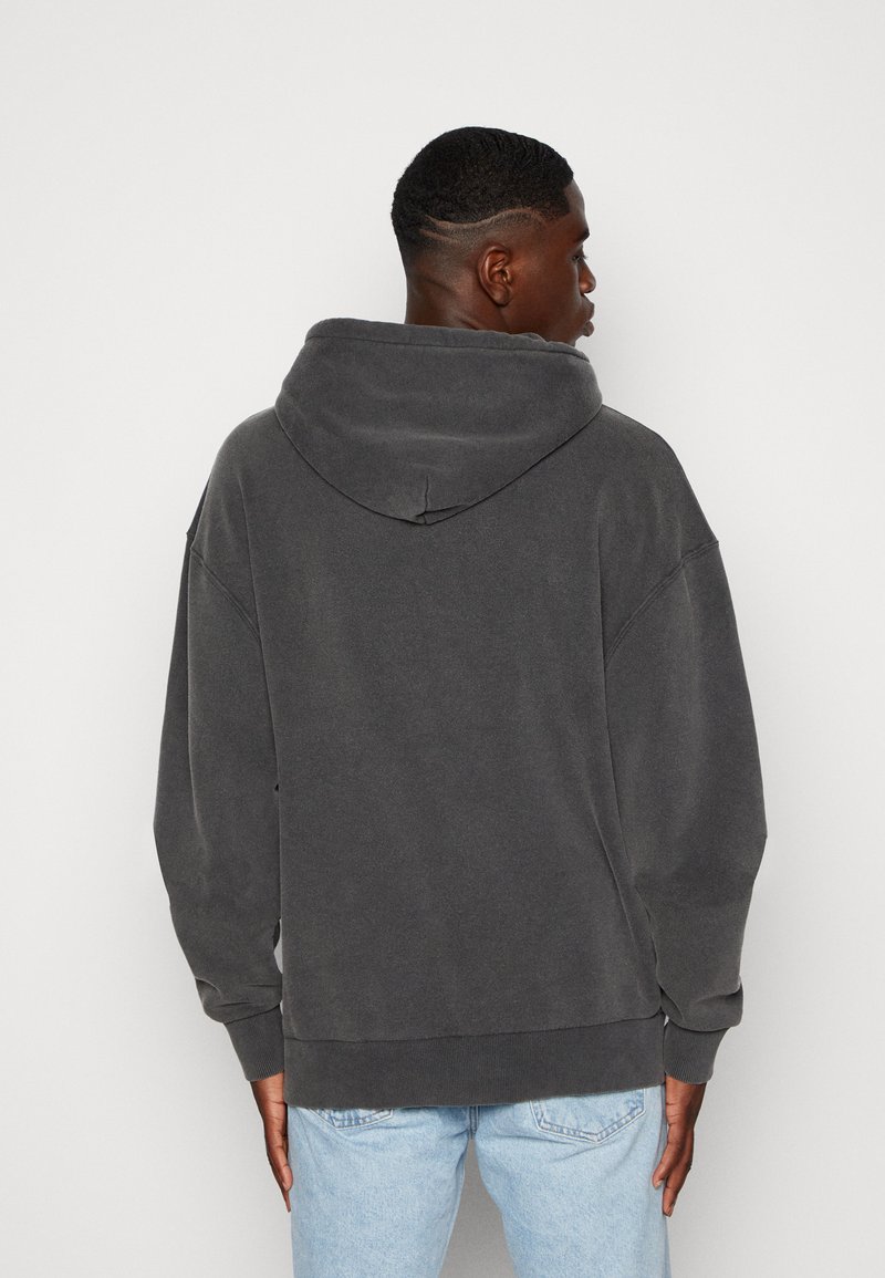Heart Dagger Oversized Hoodie With Acid Wash In Washed