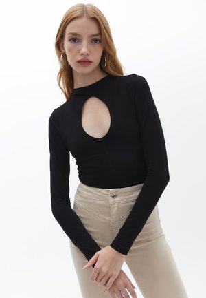 WITH CUTOUT DETAIL - Långärmad tröja - black