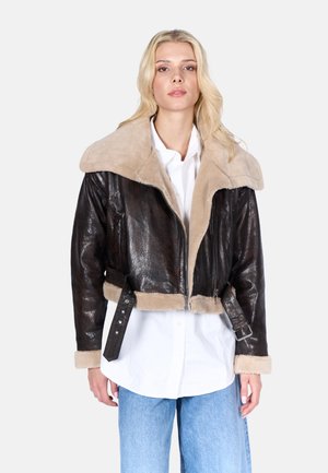 Freaky Nation SHORT PERFECT WAY - Veste en cuir - brown umber