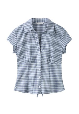 Stradivarius, SHORT SLEEVE UNDER-BUST SEAM SHIRT - Chemisier - dark blue