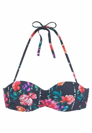 BANDEAU - Bikini top - marine bedruckt