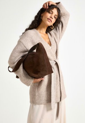 Cardigan - light brown melange