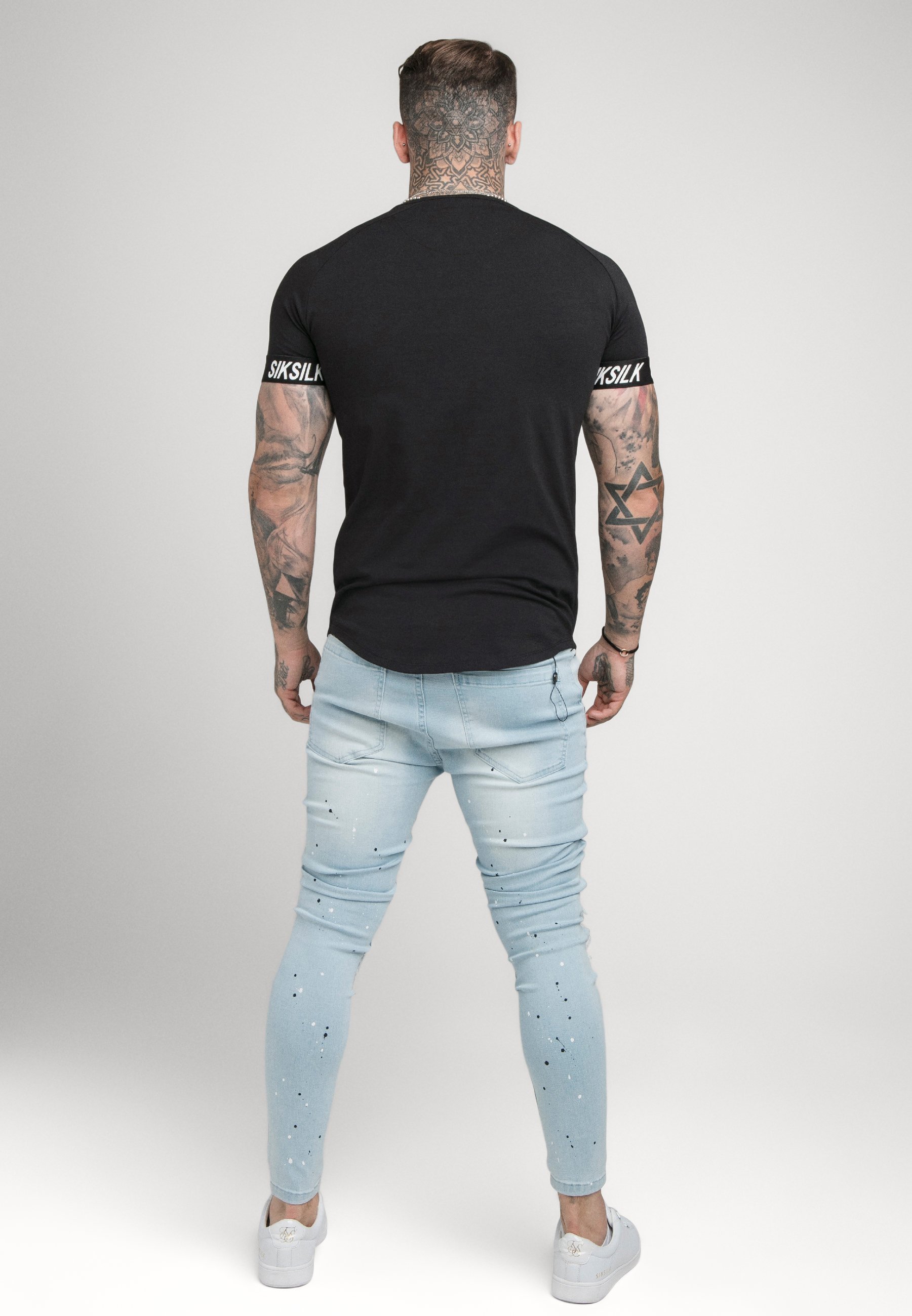 Herrer RAGLAN TECH TAPE TEE - T-shirts basic - black Herrer RAGLAN TECH TAPE TEE - T-shirts basic - black