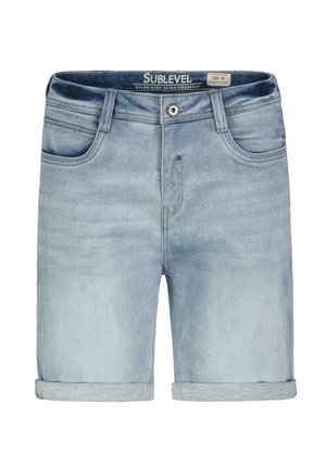 BERMUDA MIT GESCH SAUM - Jeans Shorts - hellblau
