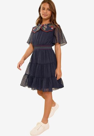EMBRODIERED COLLAR (5-16YRS).  - REGULAR FIT - Robe de jour - blue