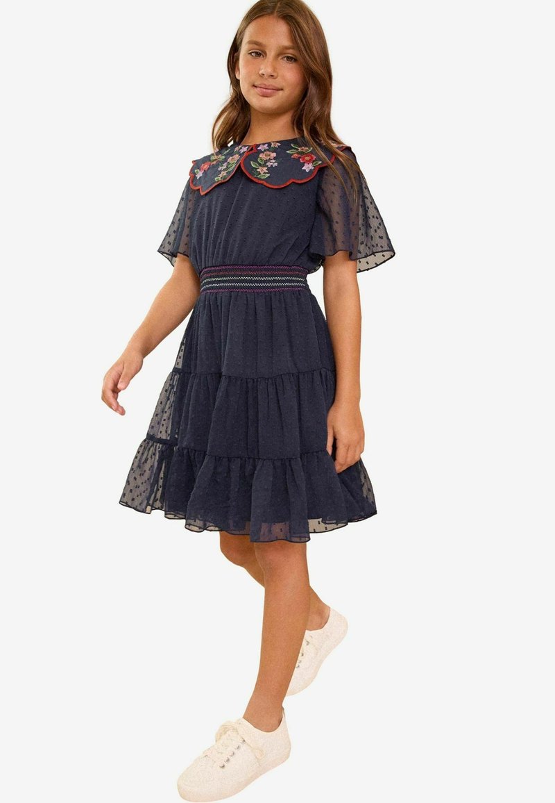 Love & Roses EMBRODIERED COLLAR (5-16YRS).  - REGULAR FIT - Denní šaty - blue
