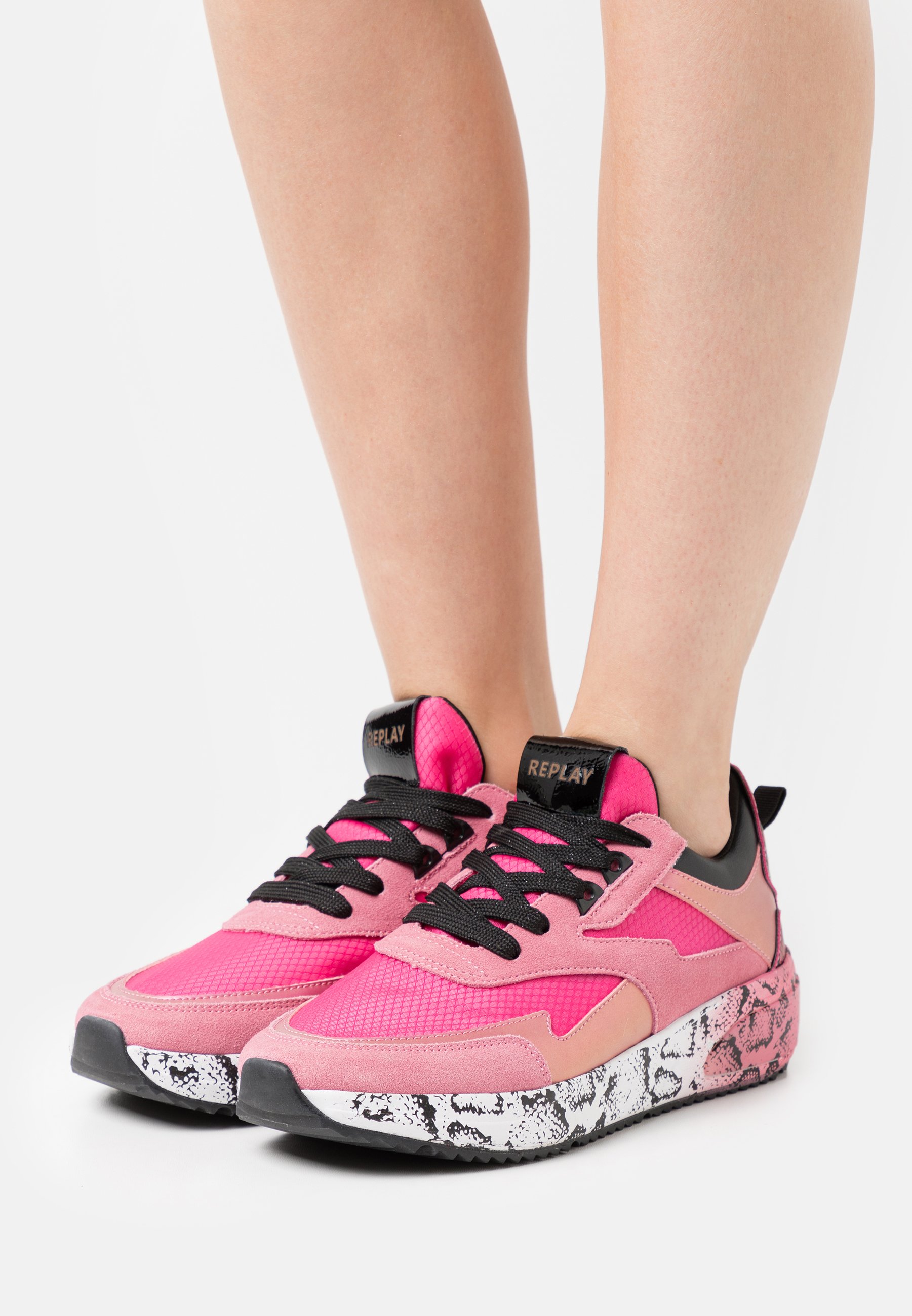 Replay SIERRA - Sneakers laag - pink/black/donkerroze - Zalando.nl