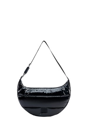 GLOSSY NORRLIDA HALFMOON - Cross body bag - black